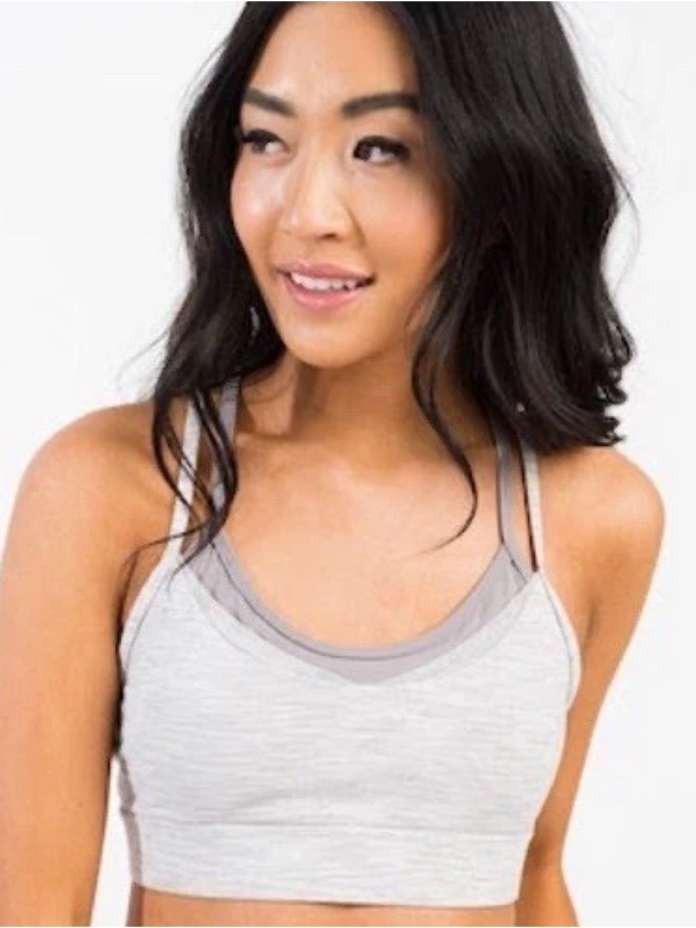 ZYIA Light Gray Luxe Strappy Bra Size Large